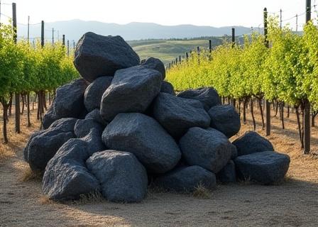 Anteprima di un'installazione con rocce vulcaniche